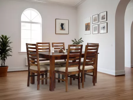 Alexa 6 Seater Dining Table with 6 Wooden Chairs